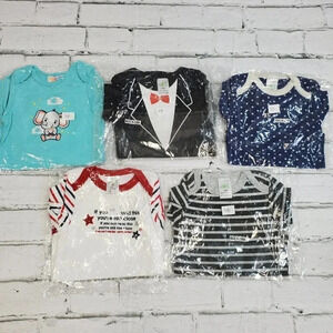 9m Baby Boys 5pcs Bodysuit SET 1, Baby Boys essential bodysuit set
